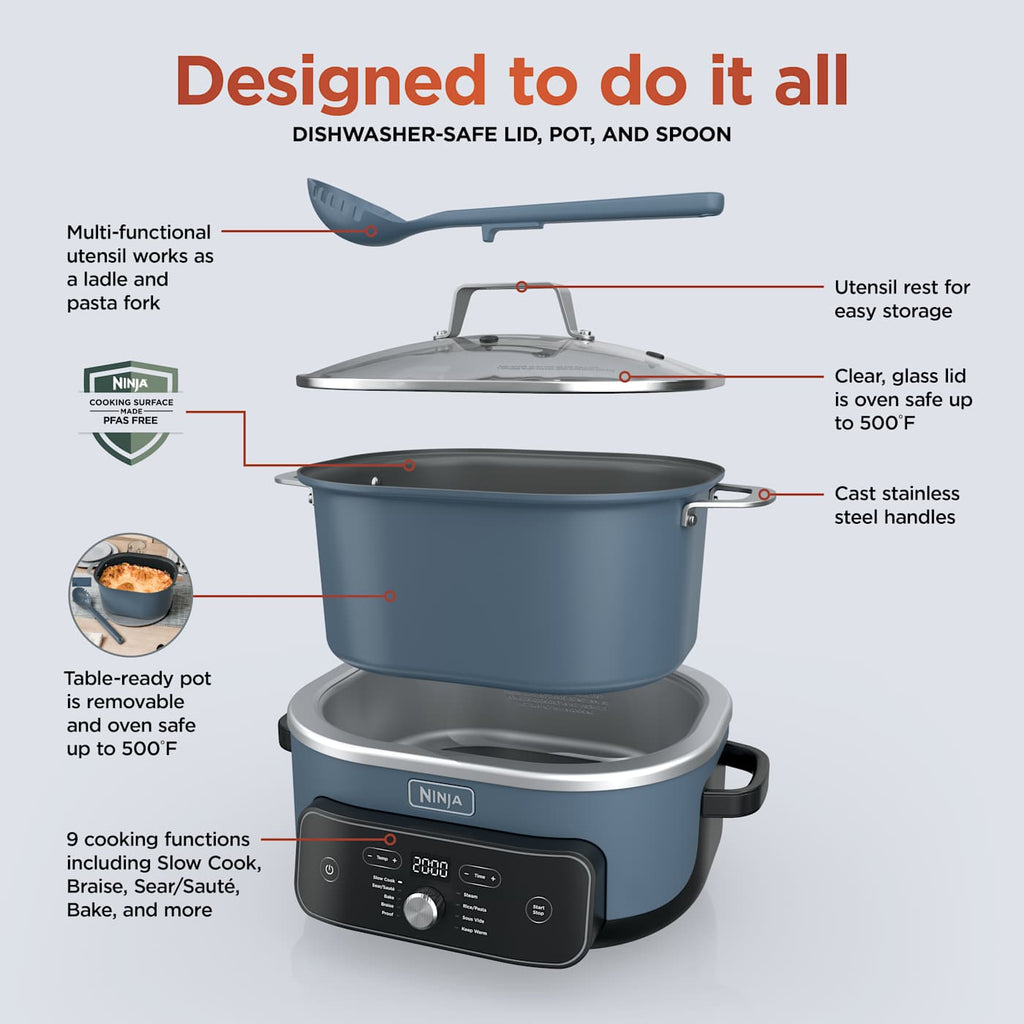 Ninja® 9-in-1 PossibleCooker® PRO Plus 8.5-qt, Blue Macaron