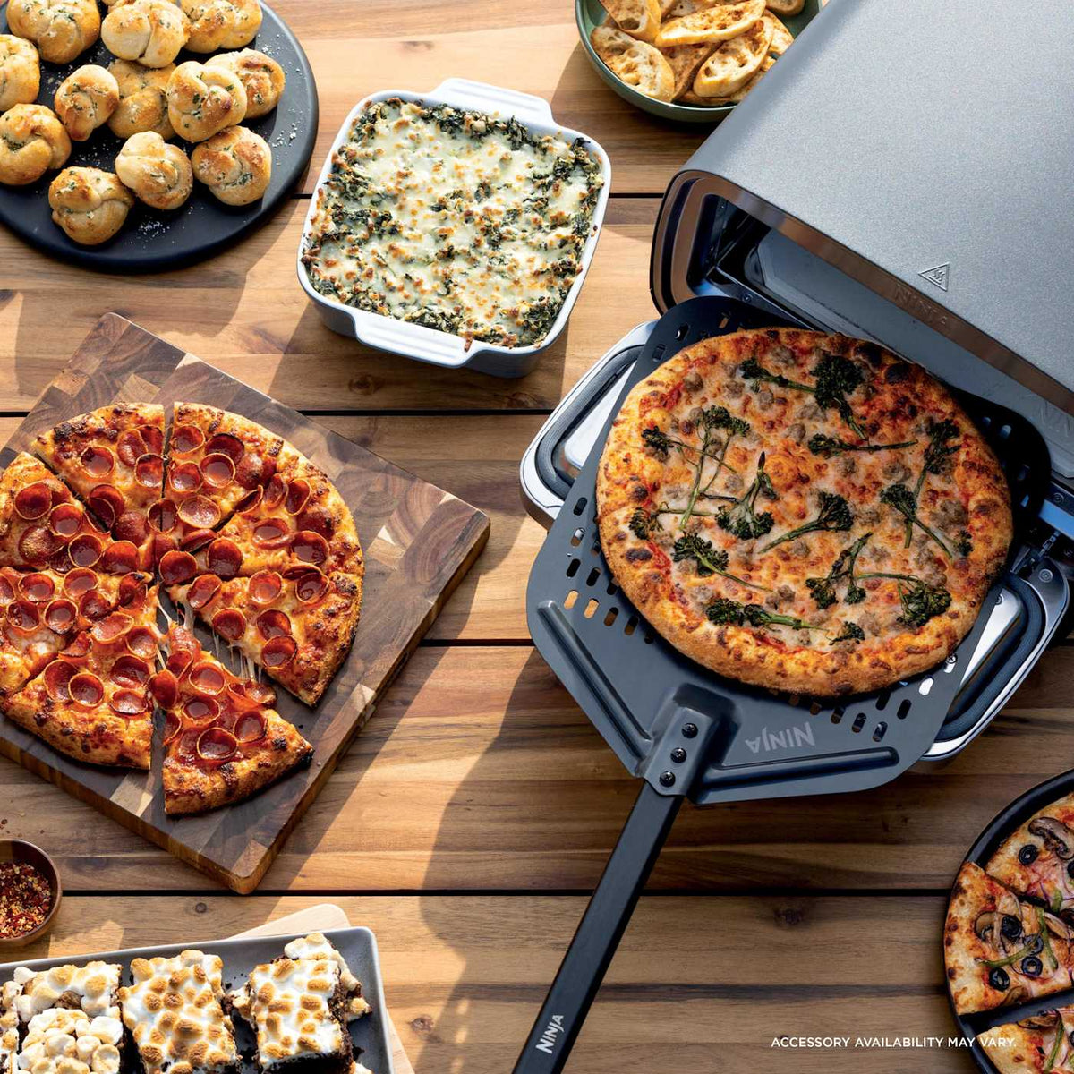 Ninja Artisan 5-in-1 Outdoor Pizza Oven and Pizza Peel Bundle