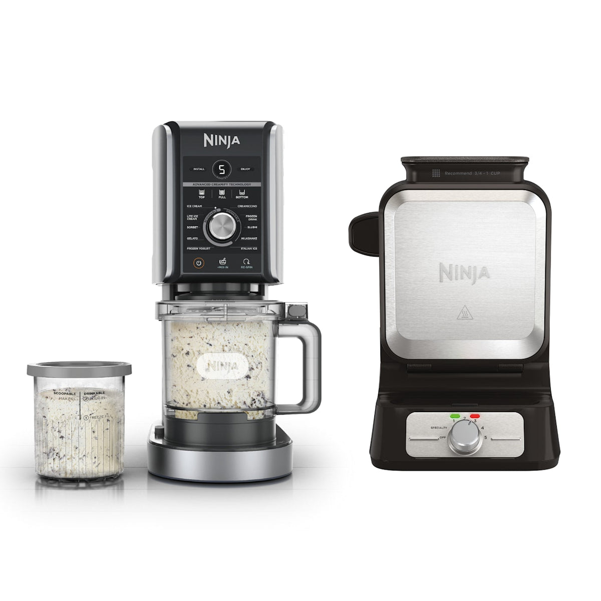 Ninja® CREAMi® XL 11-in-1 Ice Cream Maker and Waffle Maker Bundle