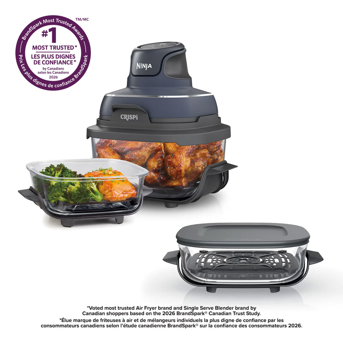 Ninja Crispi™ 4-in-1 Portable Glass Air Fryer Cooking System Bundle