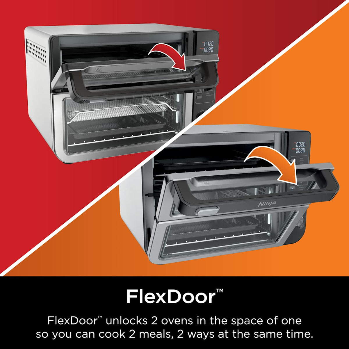 Ninja® DCT401C 12-in-1 Double Oven with FlexDoor™