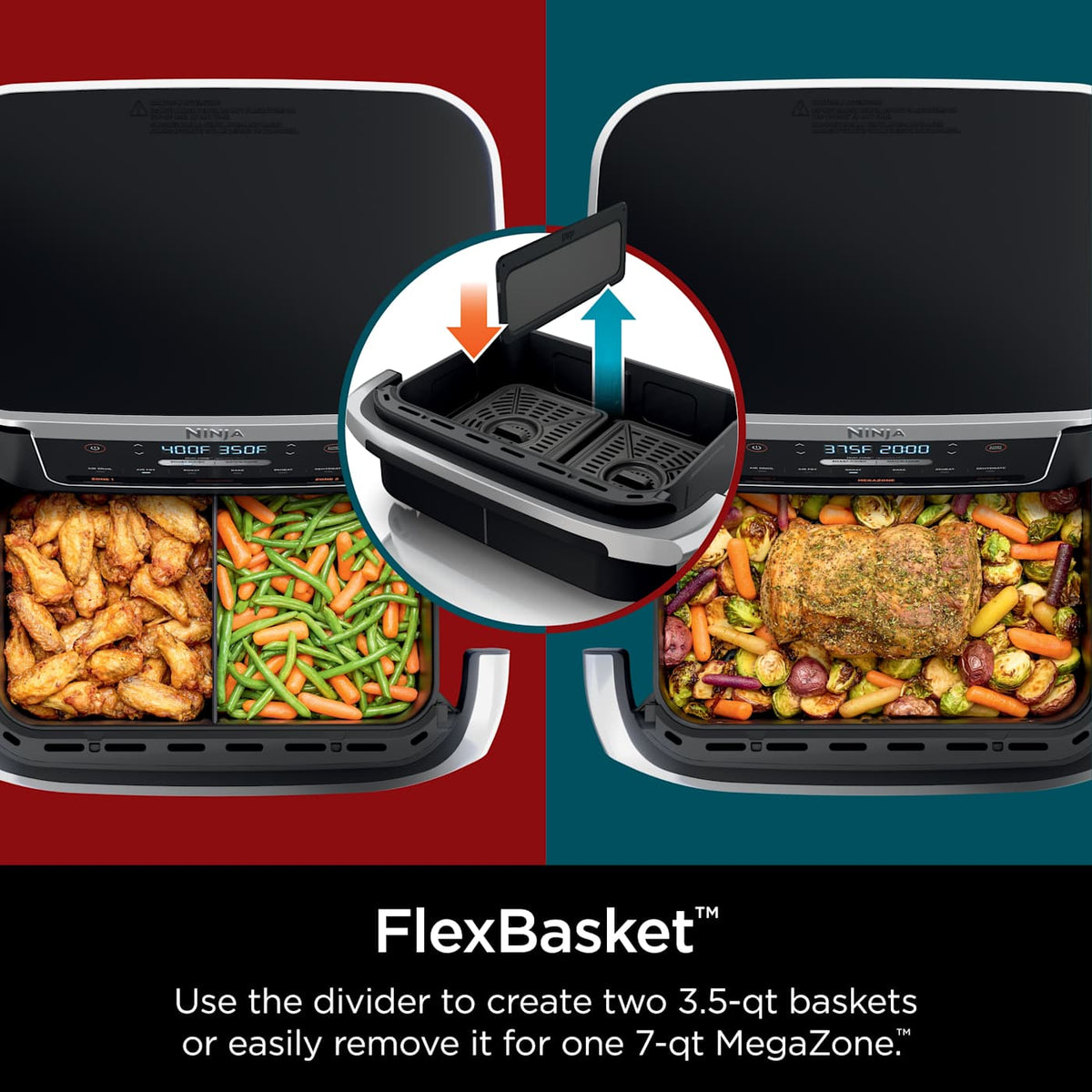 Ninja® Foodi® FlexBasket™ Air Fryer with 7-qt MegaZone™
