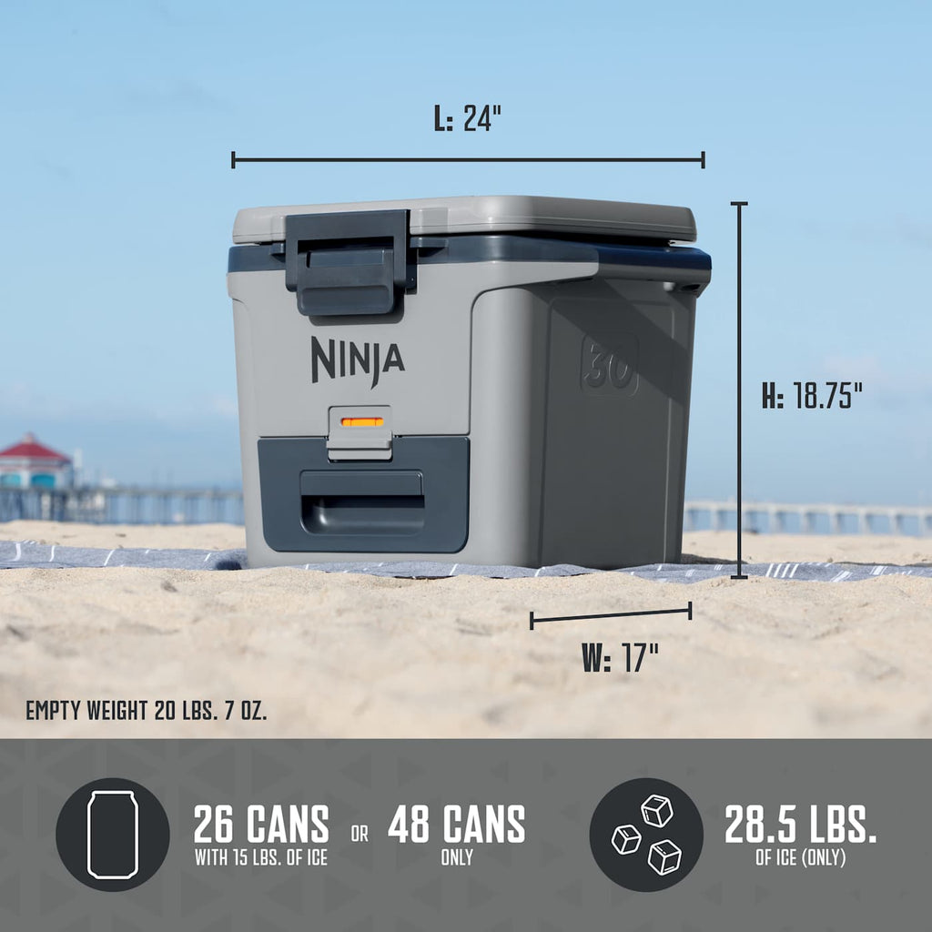 Ninja FrostVault™ 30qt Hard Cooler with Dry Zone, Lakeshore Blue