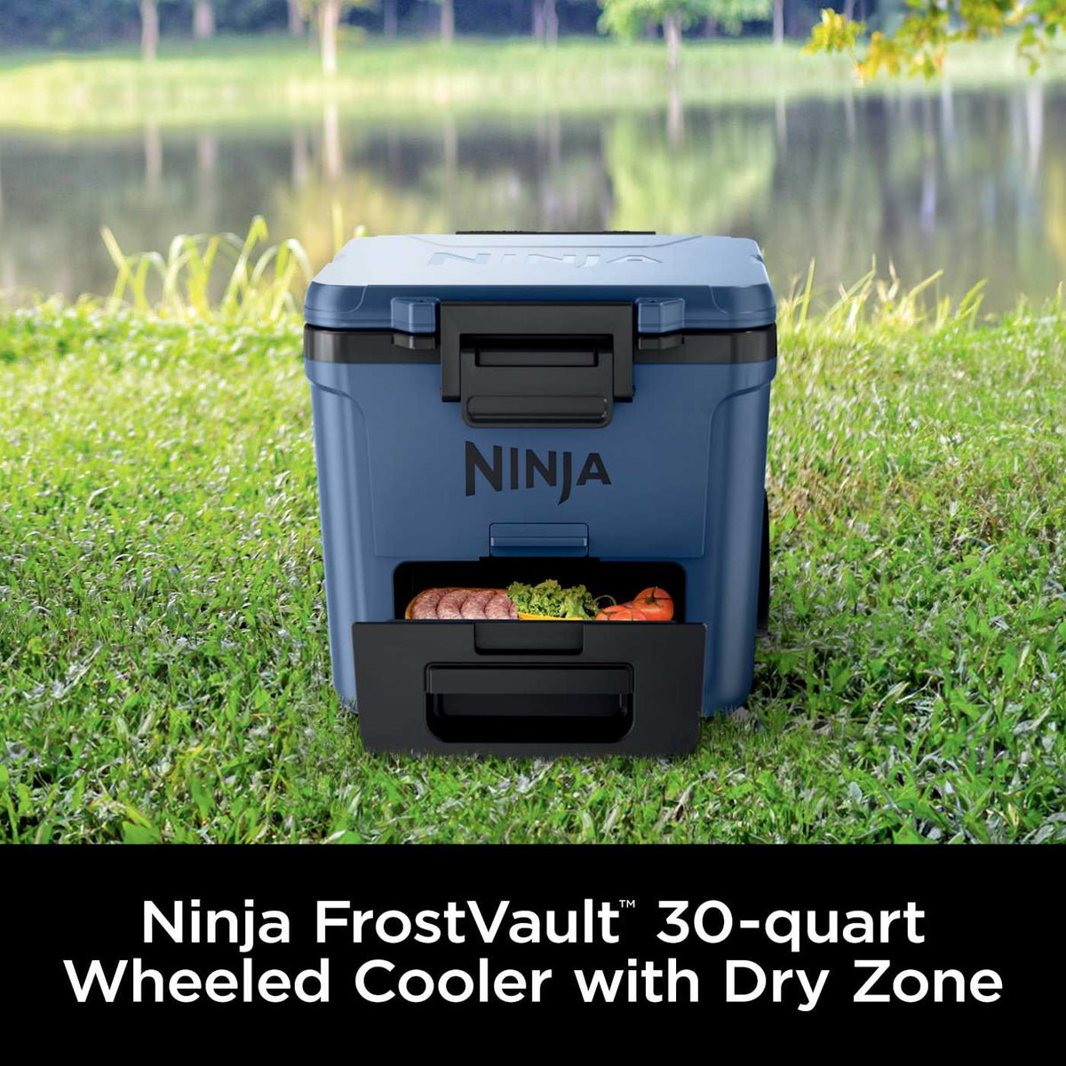 Ninja FrostVault™ 30qt Wheeled Cooler with Dry Zone, Lakeshore Blue