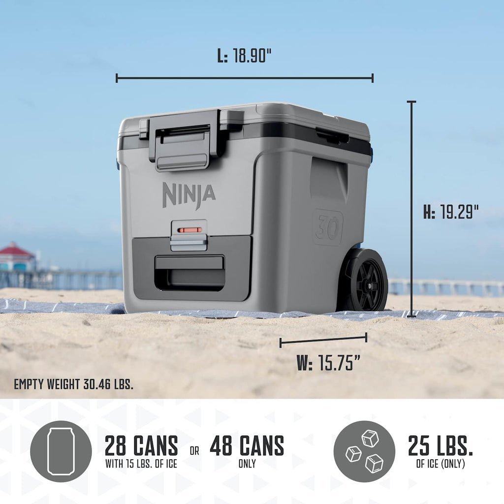 Ninja FrostVault™ 30qt Wheeled Cooler with Dry Zone, Lakeshore Blue