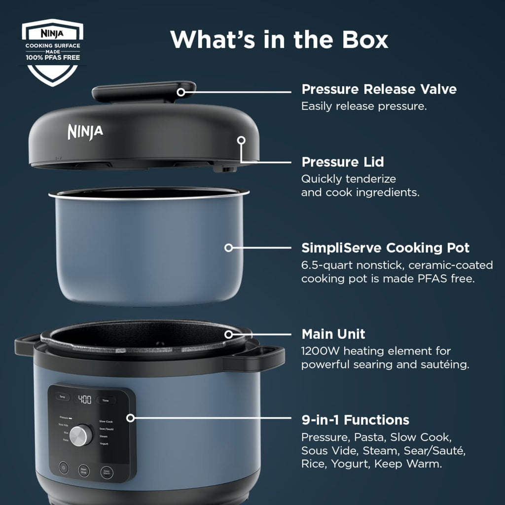 Ninja HyperHeat™ 6.5-qt Pressure Cooker with SimpliServe™ Pot​