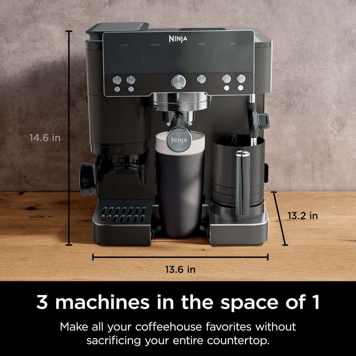 Ninja Luxe™ Café Premier Series 3-in-1 Espresso Machine Drip Coffee Maker & Cold Brew Machine