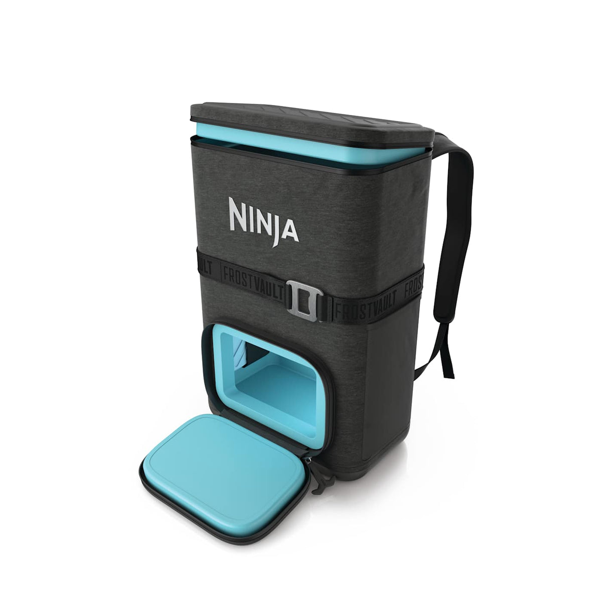 Ninja Outdoor FrostVault™ Go 24-Can Backpack Soft Cooler with Cold Dry Zone, Charcoal Gray
