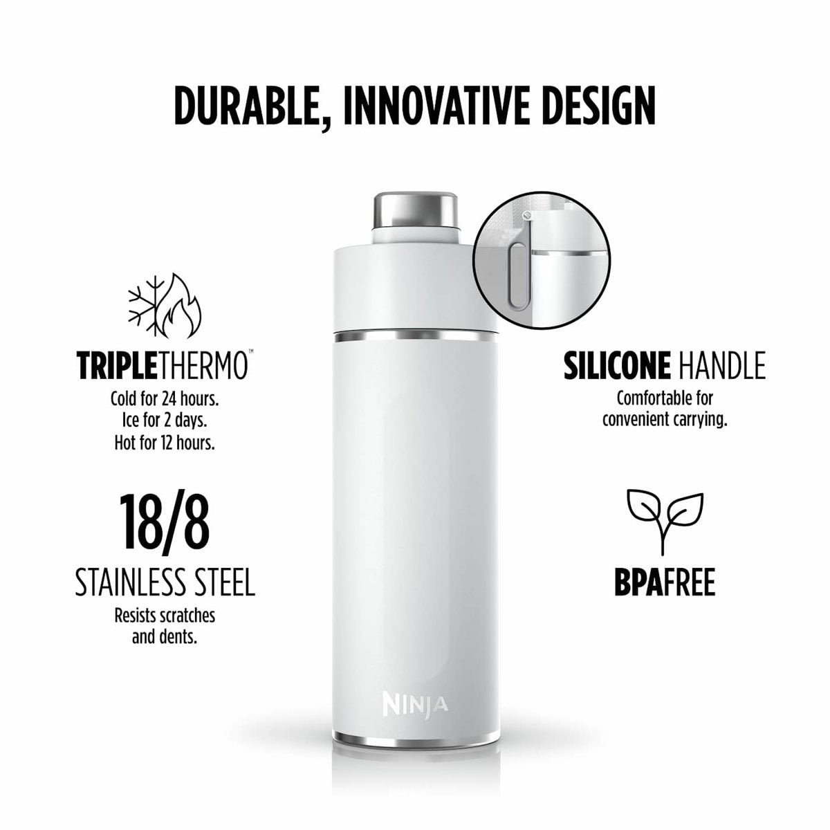 Ninja Thirsti™ 709mL. Travel Bottle, Blue