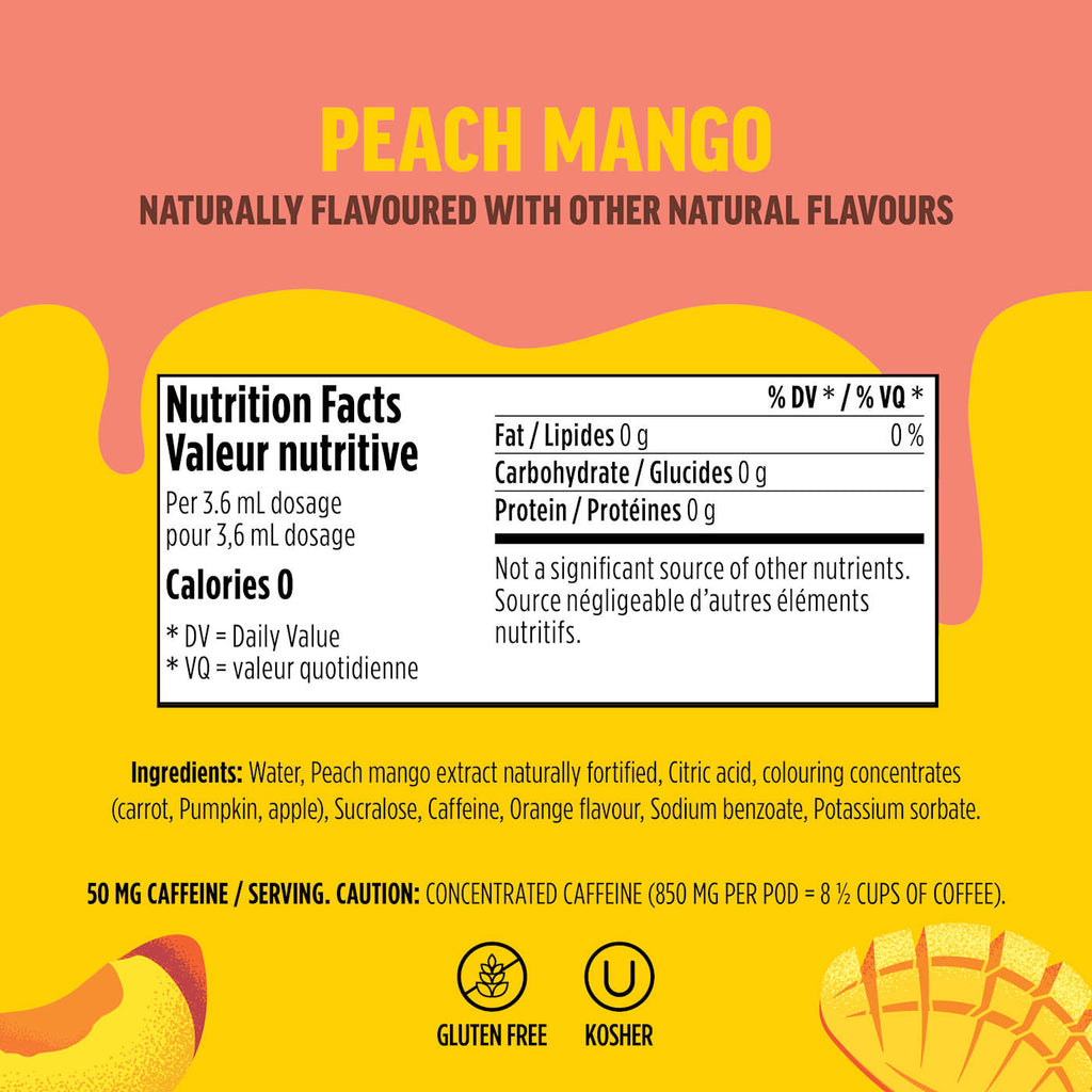 Ninja Thirsti™ FRUITI CHILL + CAFFEINE Peach Mango Flavored Water Drops
