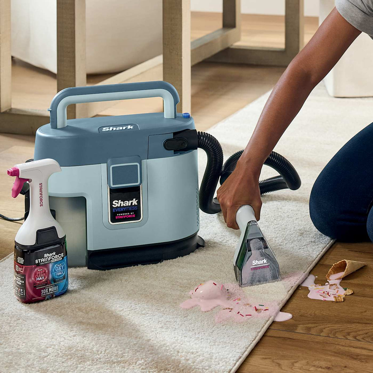 Shark® EveryMess™ Corded Portable Wet & Dry Vac and Stain Remover, Light Blue