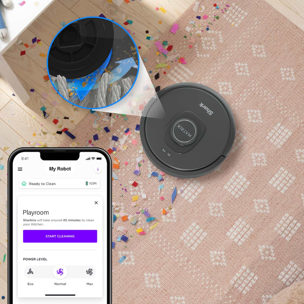 Shark Matrix™ Robot Vacuum for Carpets and Hardfloors with Self-Cleaning Brushroll and Precision Mapping