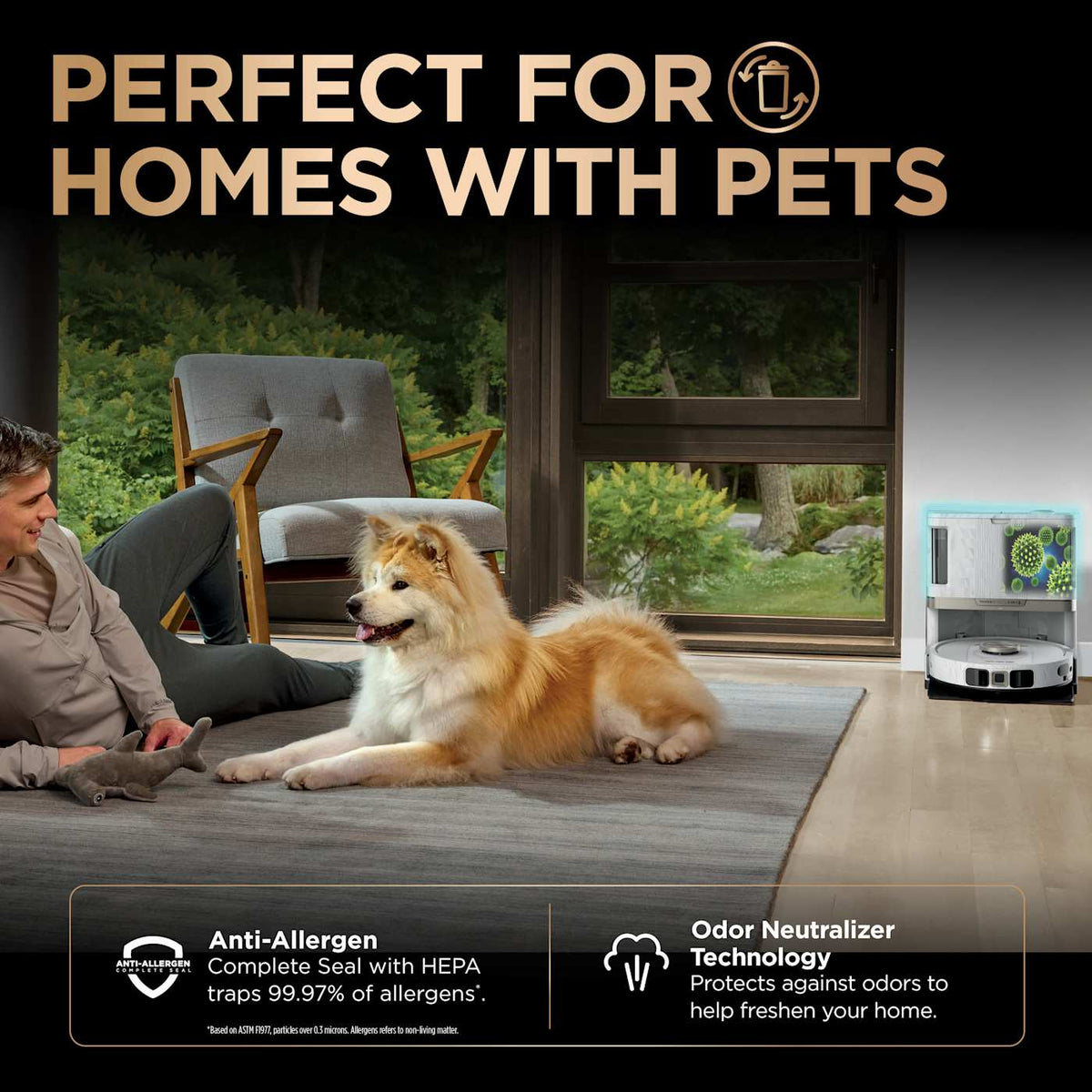 Shark PowerDetect™ 2-in-1 Robot Vacuum and Mop with NeverTouch™ Pro Base