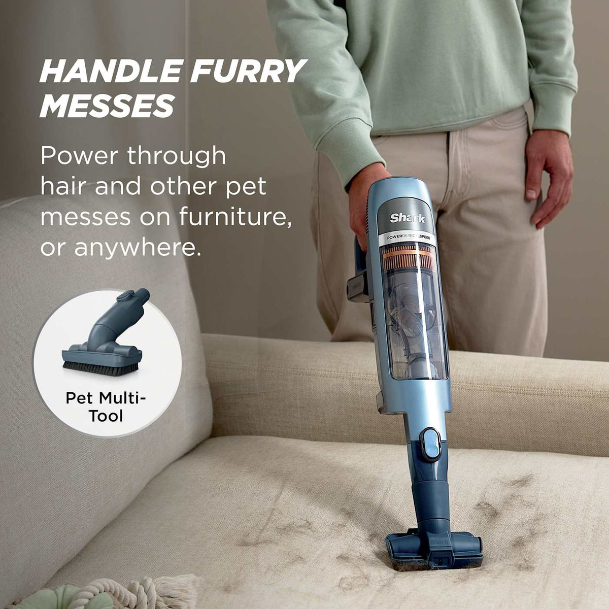 Shark PowerDetect Speed™ Cordless Vacuum Clean & Empty System, Ice Blue