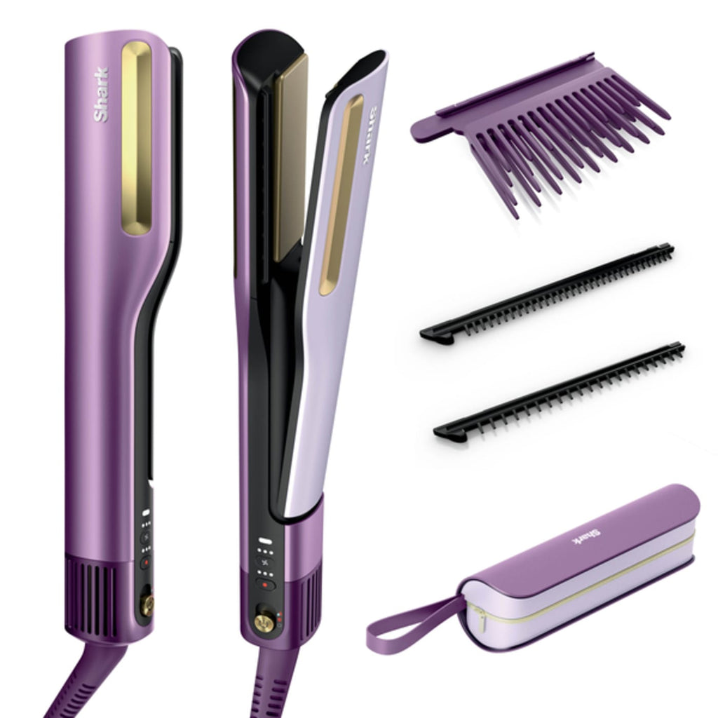 Shark SilkiPro™ Straight Wet to Dry Straightener + Rapid Blow Dryer with Travel Case, Plum Satin