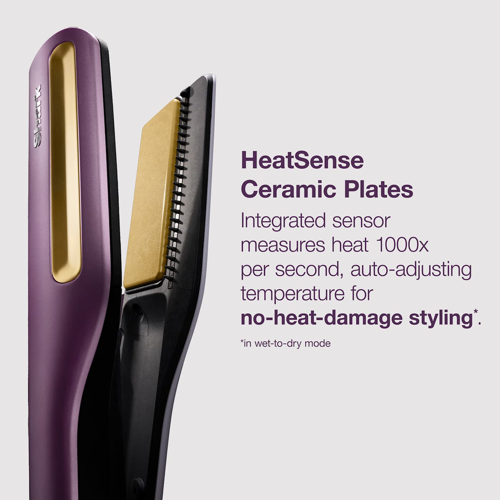Shark SilkiPro™ Straight Wet to Dry Straightener + Rapid Blow Dryer with Travel Case, Plum Satin