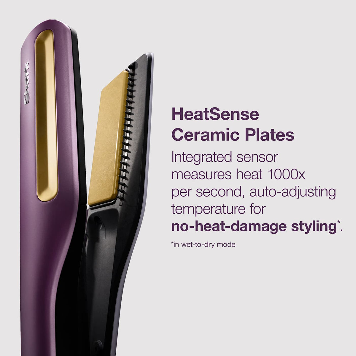 Shark SilkiPro™ Straight Wet to Dry Straightener + Rapid Blow Dryer with Travel Case, Plum Satin